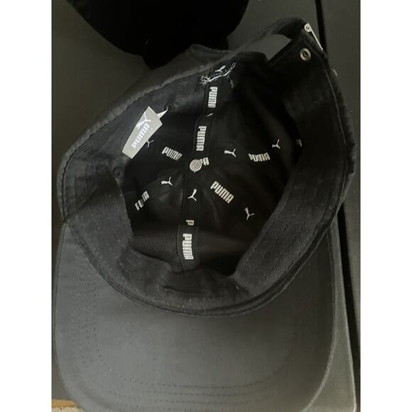 Puma Logo Moisture Wicking Running Hat Black Womens Fit chrome 3d logo - Picture 4 of 5